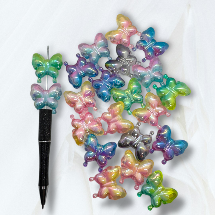 Puffy Butterfly Double Layer UV Bead - 10pc. Mix