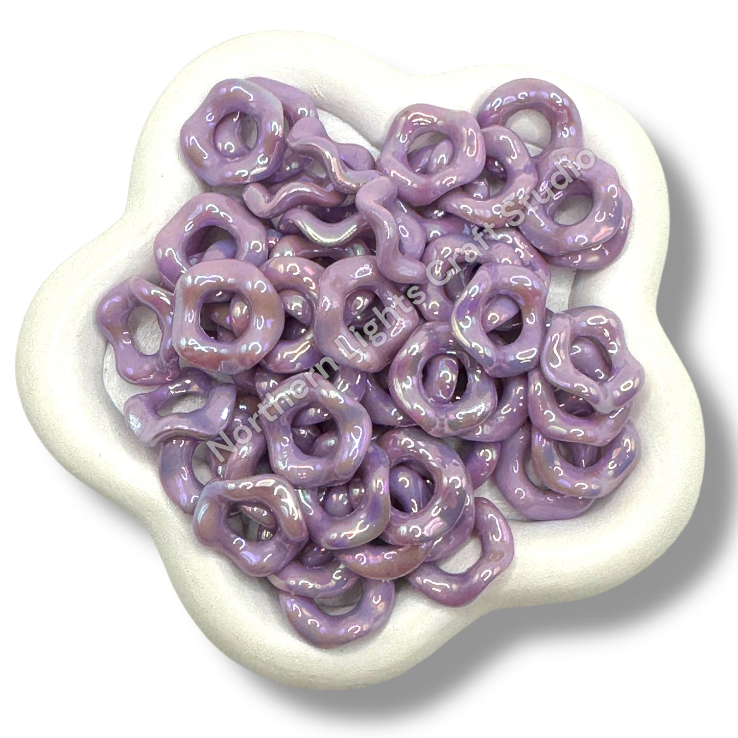 Wavy Spacers 16mm- Matte and UV Finishes - 50 pcs. - Choose Color and Finish
