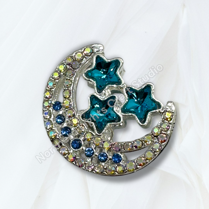 Metal Alloy Moon &amp; Stars Bead