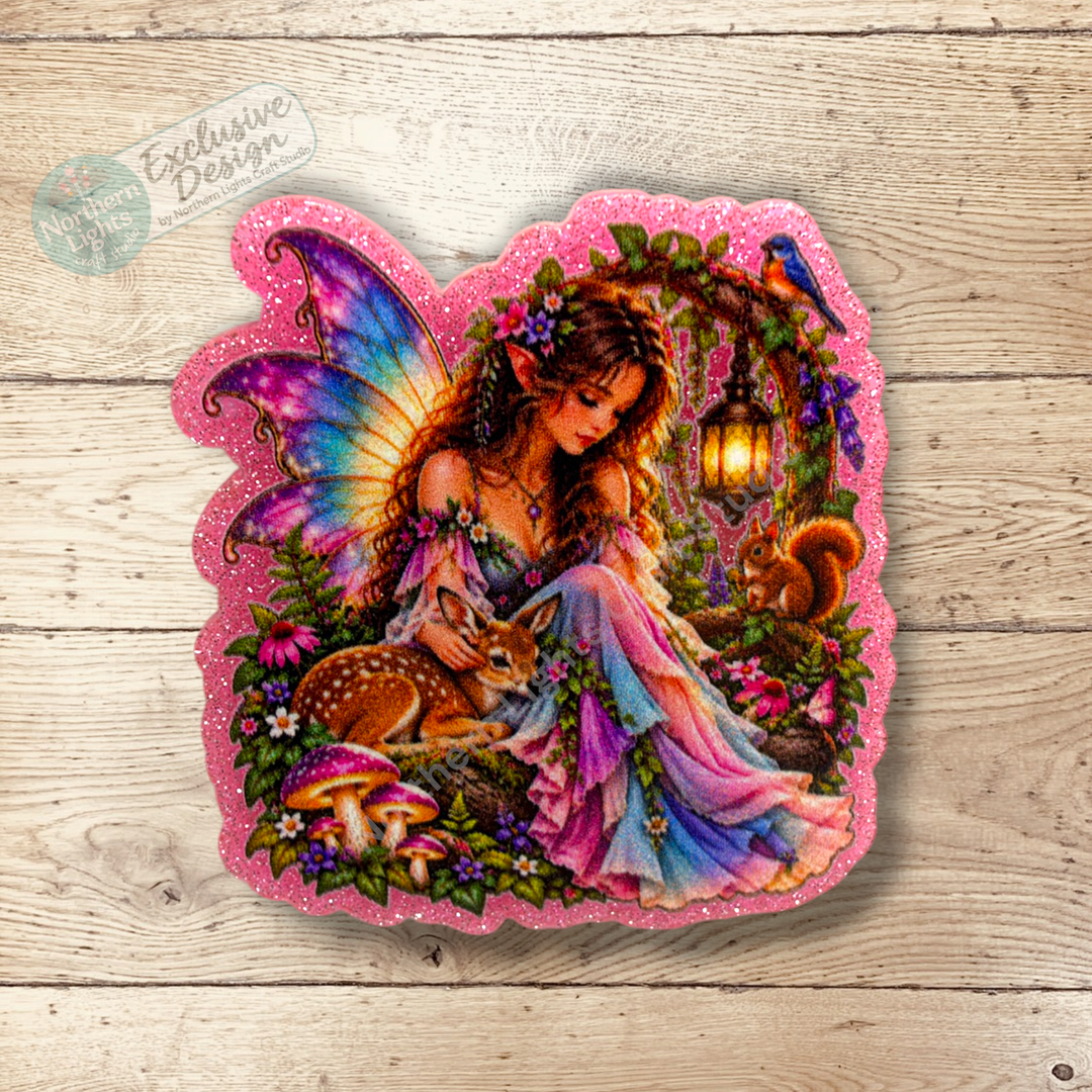 Woodland Fairy Pink Flat Back Acrylic 2pc. - Design Exclusive!