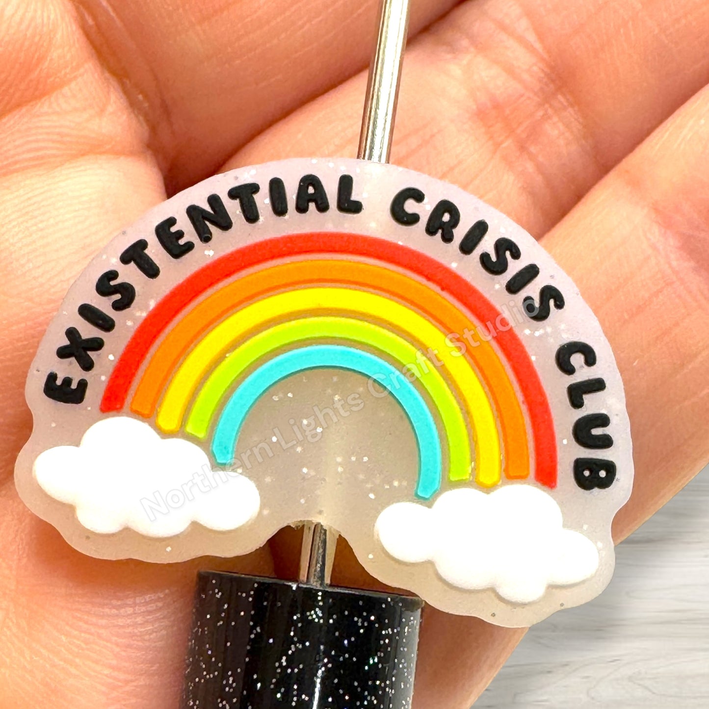 Existential Crisis Club Jelly Glitter Silicone Sarcastic Focal Bead