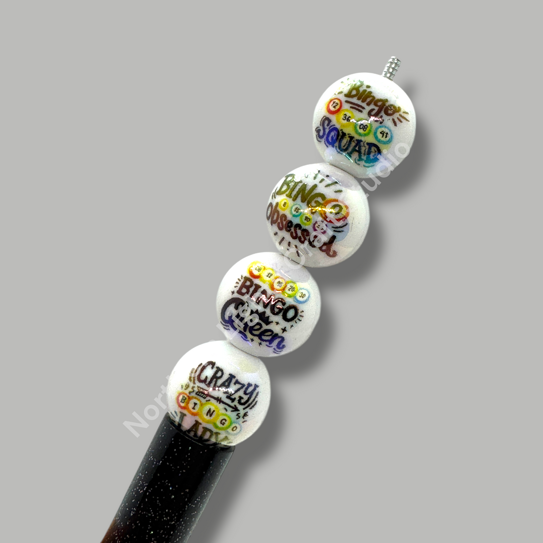 Bingo Printed UV 16mm Acrylic Beads - 20pc. Mix