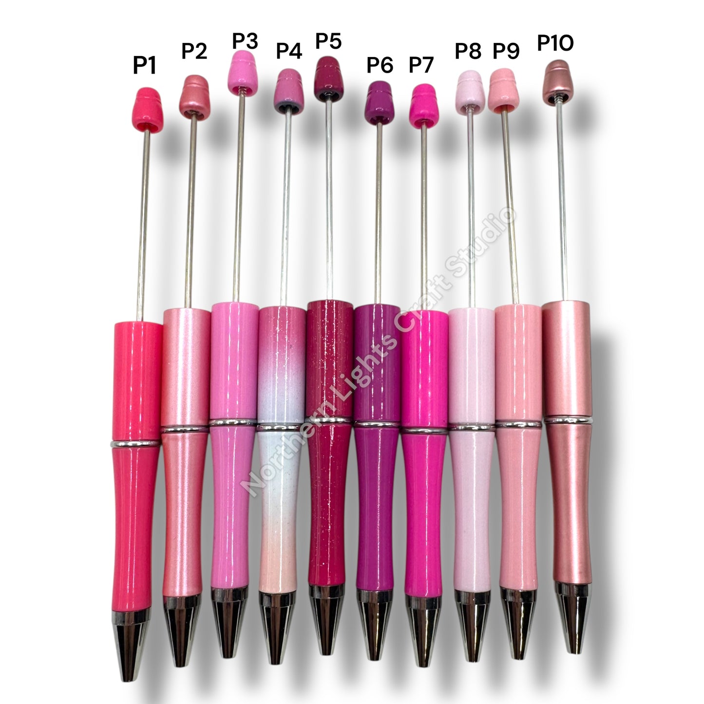 Plastic Beadable Pens Variety or Solid Colors - 10 pc. packs