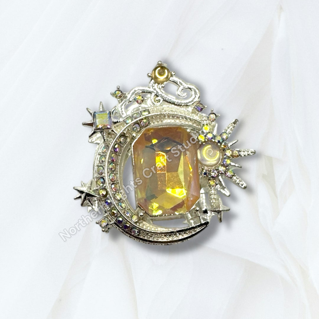 Metal Alloy Moon Starburst Bead -1pc.