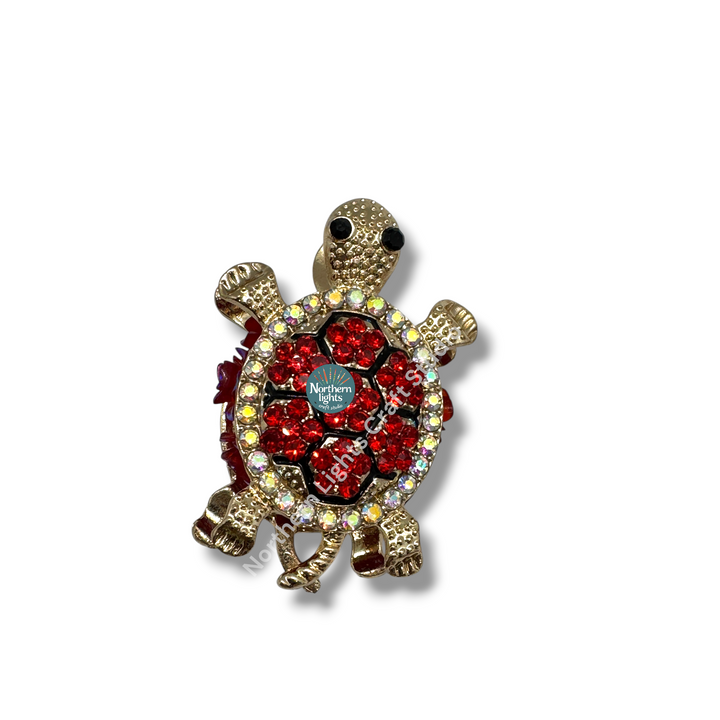 Rhinestone Double Sided Turtle Fancy Bead - READ DESCRIPTION