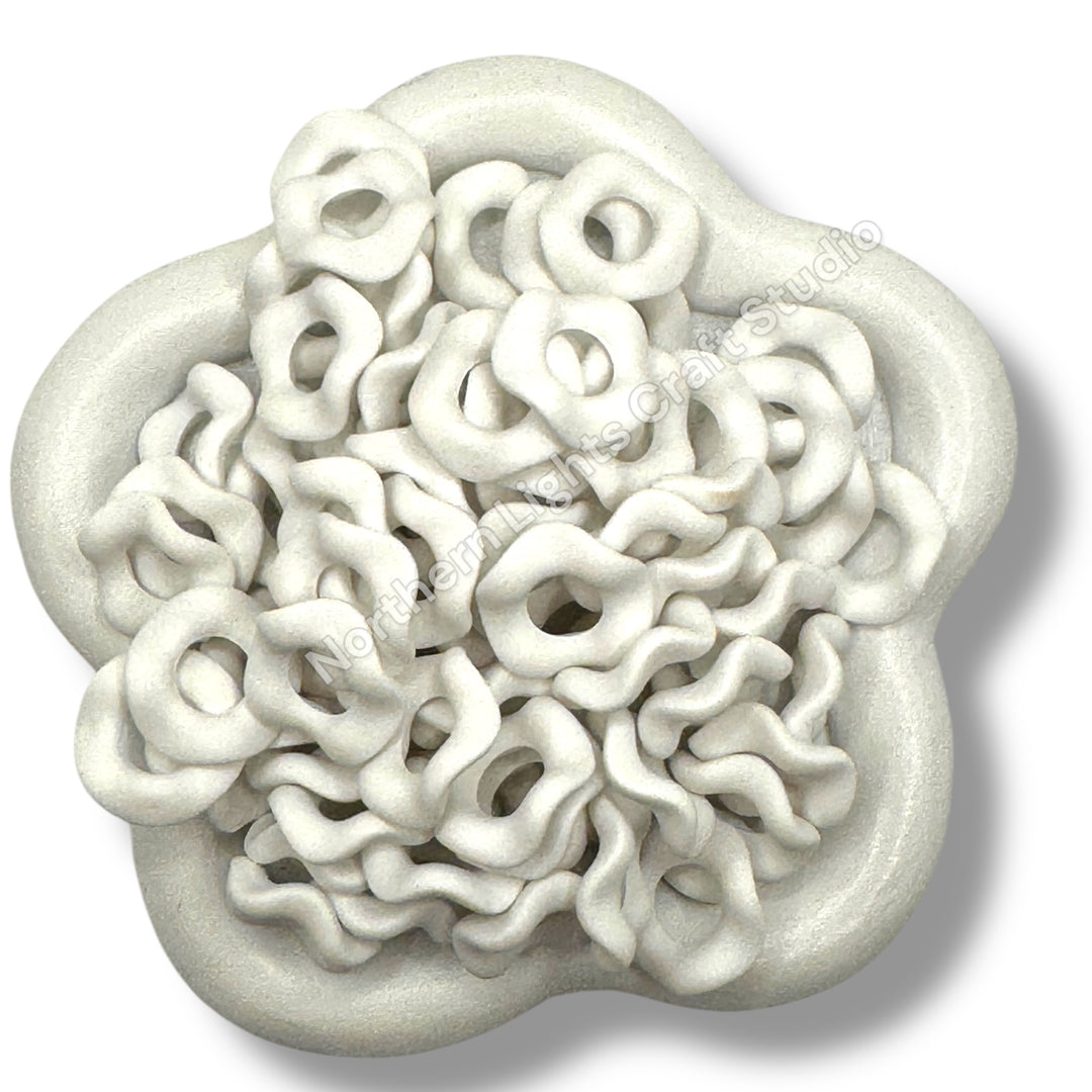 Matte Finish Wavy Spacers 16mm - Choose Color- 50pc.