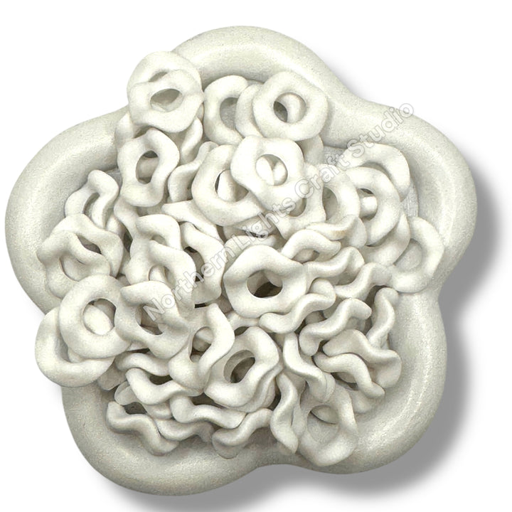 Matte Finish Wavy Spacers 16mm - Choose Color- 50pc.