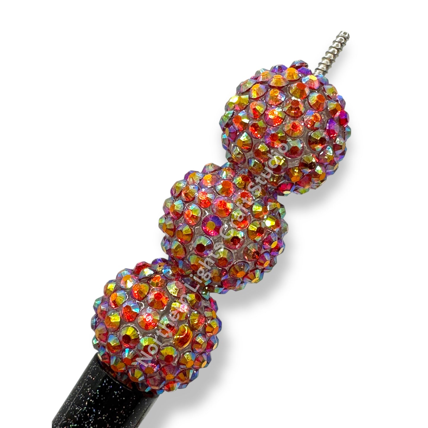 Red Clear Base AB 20mm Acrylic Rhinestone Bubblegum Beads - 10pc.