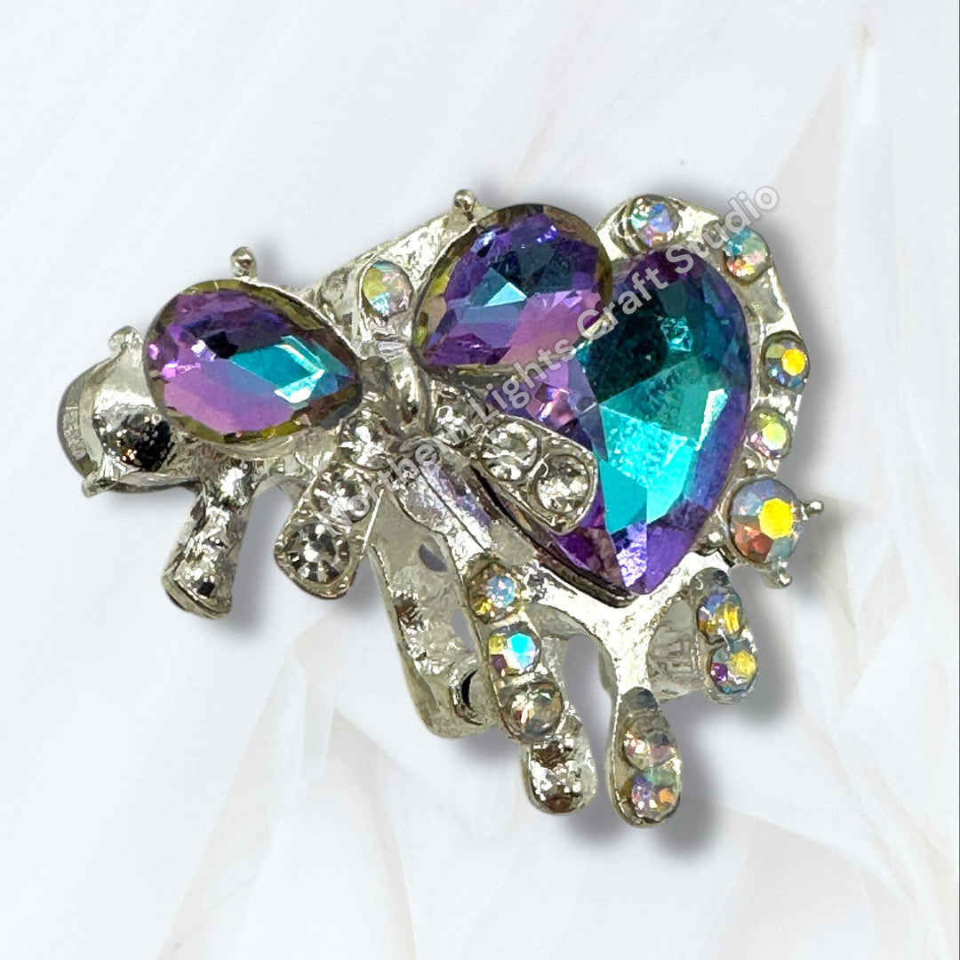 Metal Alloy Heart and Bow Bead