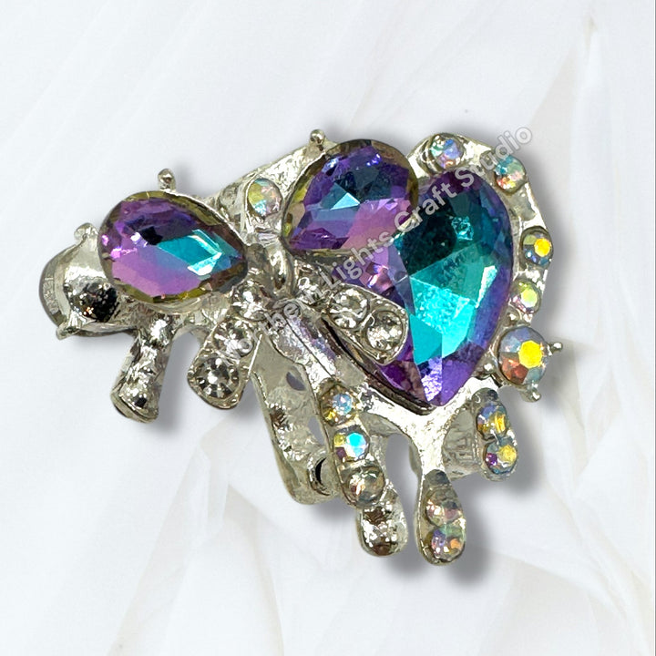 Metal Alloy Heart and Bow Bead