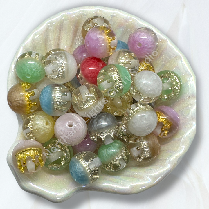 Crown Galaxy Luminous Luxury 16mm Beads -20 Pieces