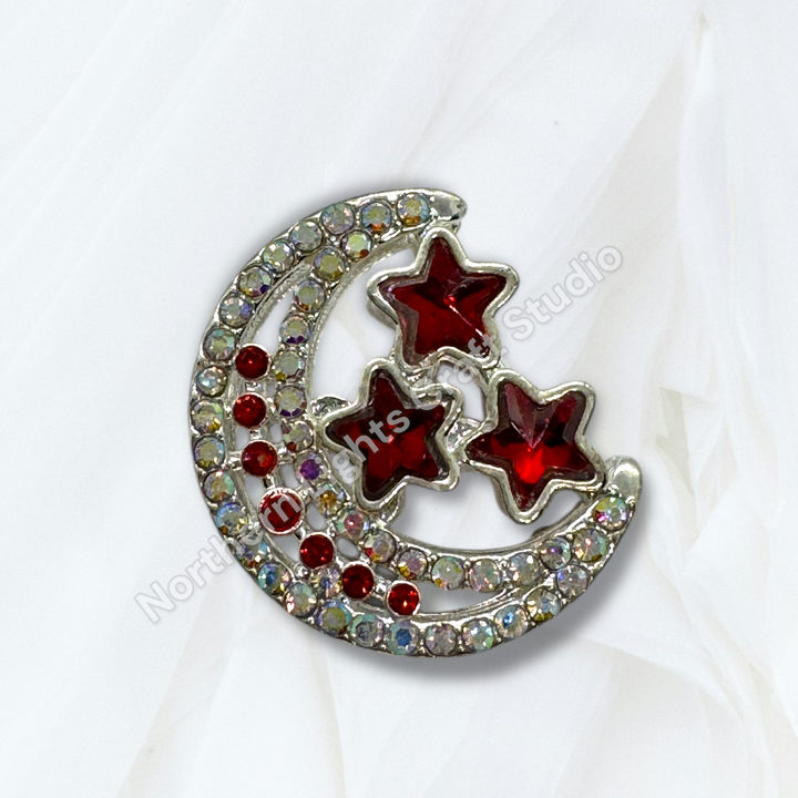 Metal Alloy Moon &amp; Stars Bead