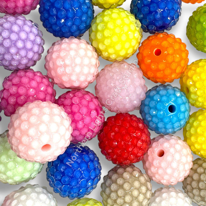 Jelly Chunky 20mm Bubblegum Rhinestone Bead Mix - 10pc