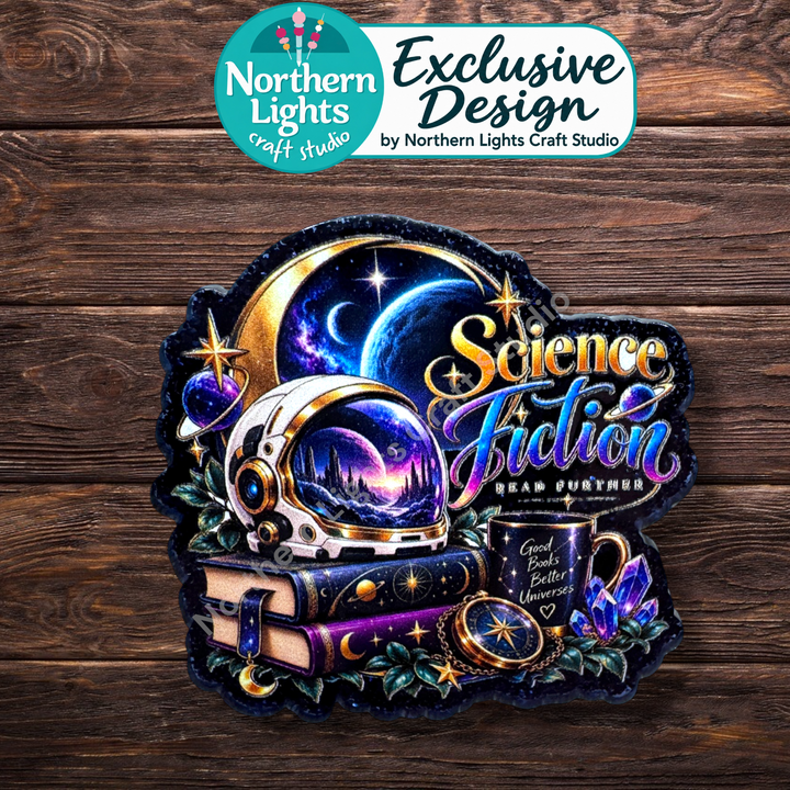 Science Fiction Read Further Flat Back Acrylic 2pc. - Design Exclusive!