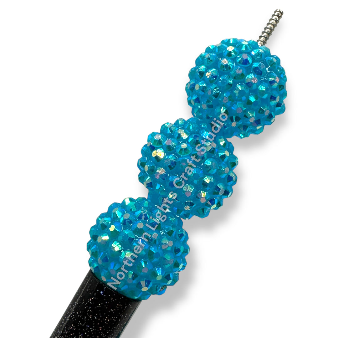 Light Blue AB 20mm Acrylic Rhinestone Bead - 10pc
