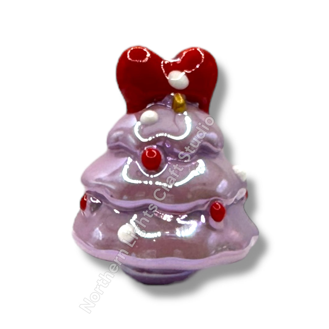 3d Christmas Tree Acrylic Hand Painted UV Beads-2pc.