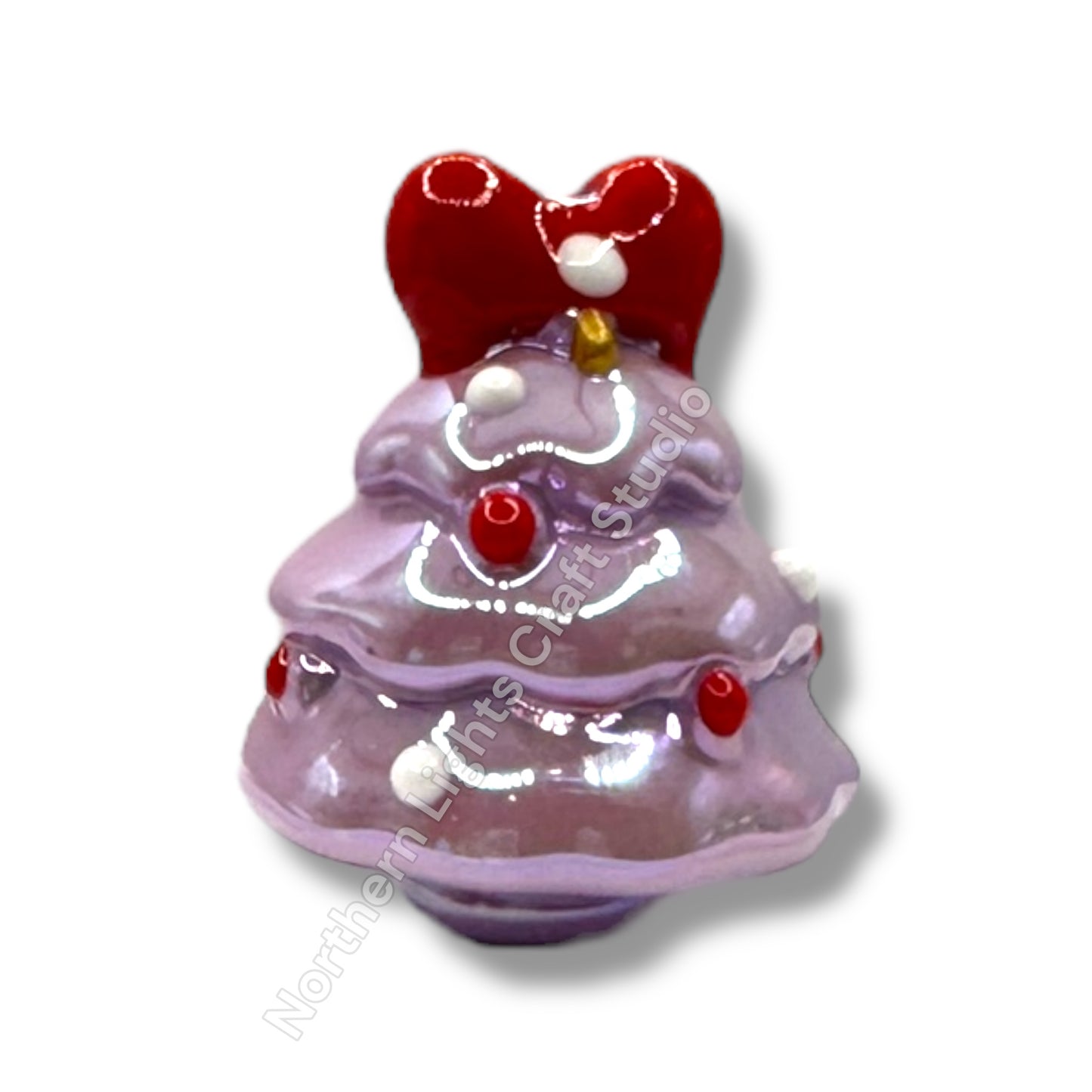 3d Christmas Tree Acrylic Hand Painted UV Beads-2pc.