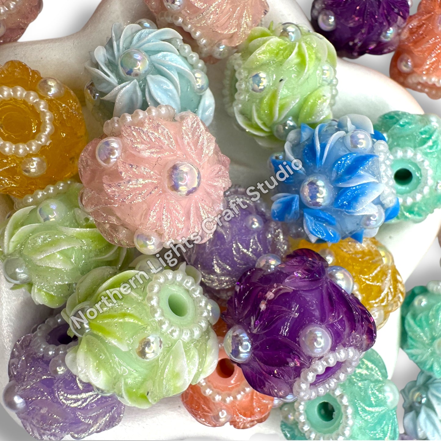 Flower Fantasy Fancy Beads - 10 pc. mix