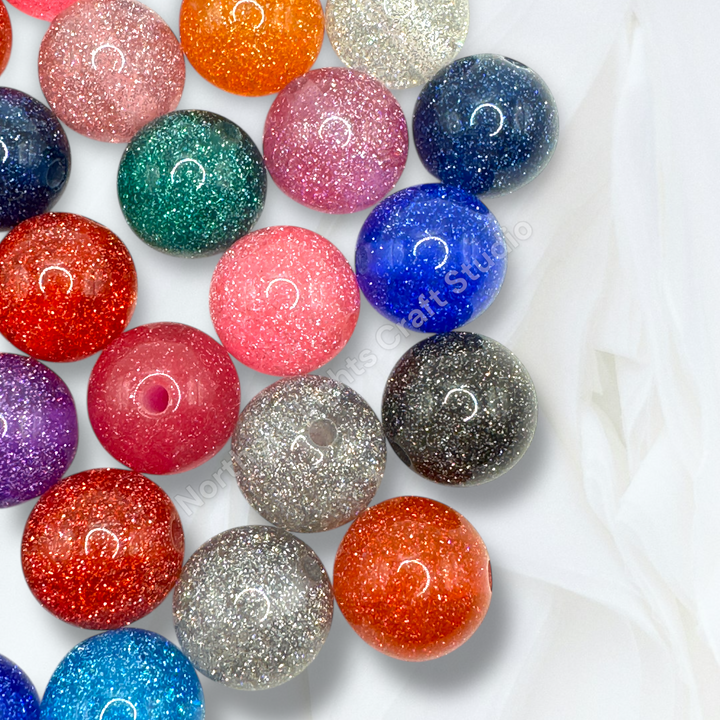 Glitter Dust 16mm Bead Mix - 20 Pcs.