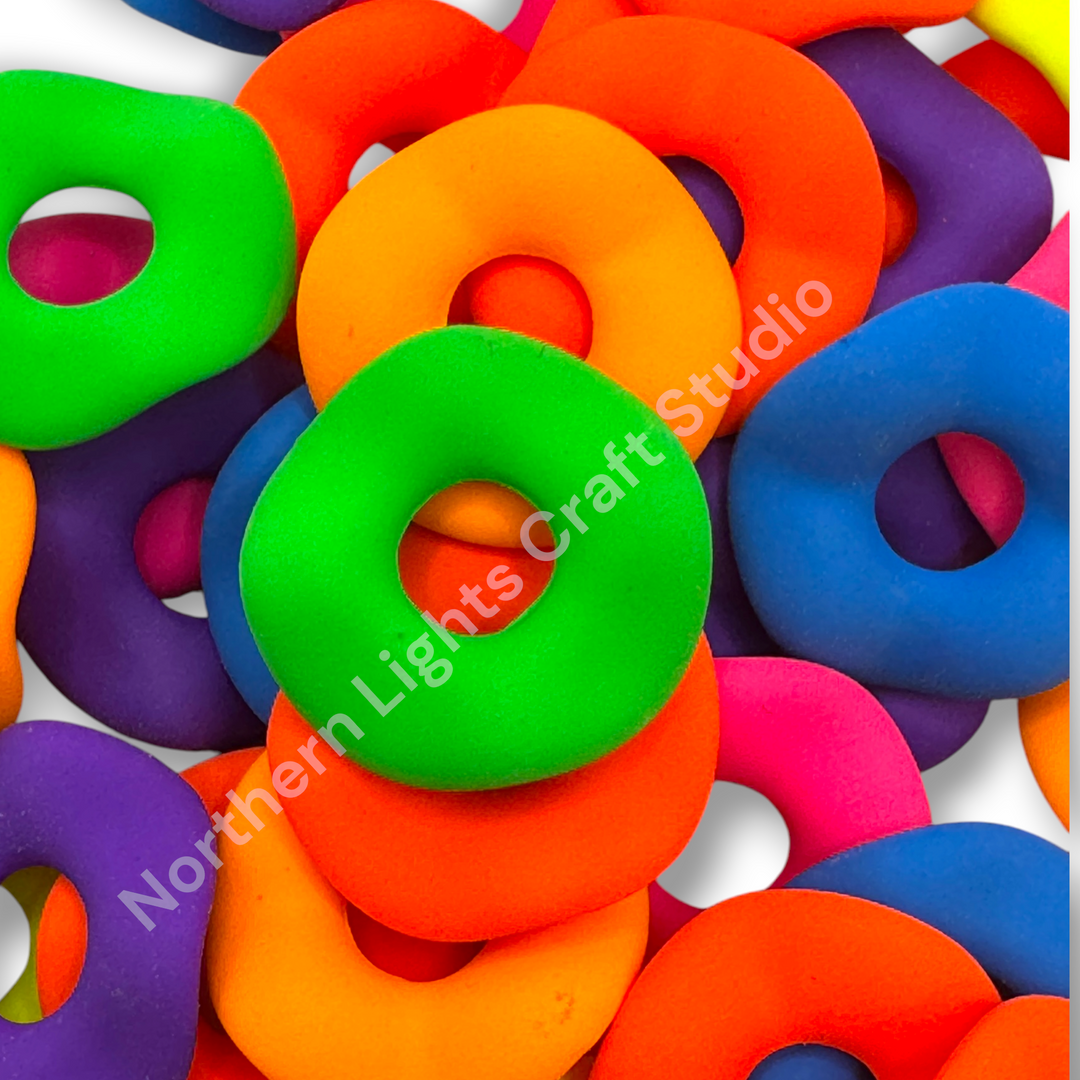 Neon Color Matte 10mm Acrylic Wavy Spacers - 25pc. Mix