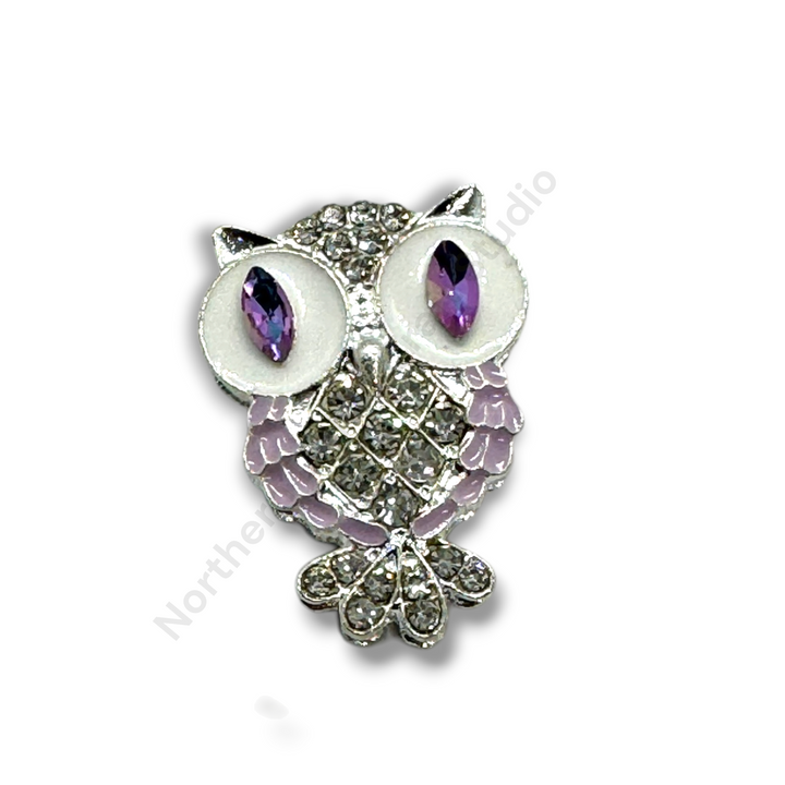Metal Alloy Rhinestone Small Owl Fancy Bead - 1pc.