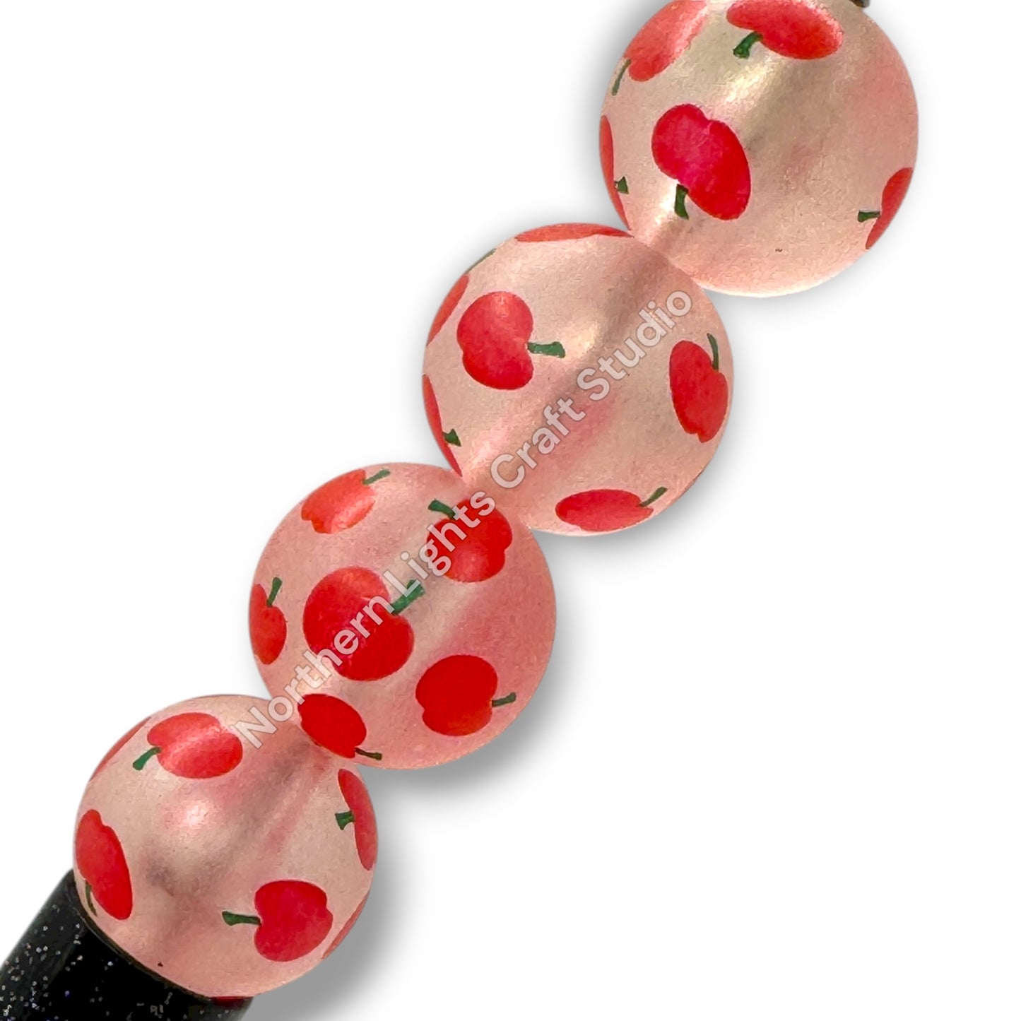 Strawberry or Apple Printed Beads -16mm - 10pc.