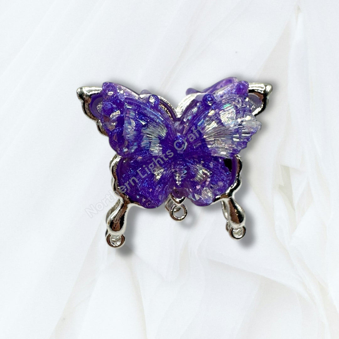 Metal Silver Soft Touch Butterfly Connector Bead