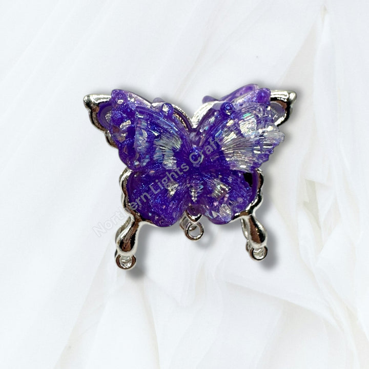 Metal Silver Soft Touch Butterfly Connector Bead