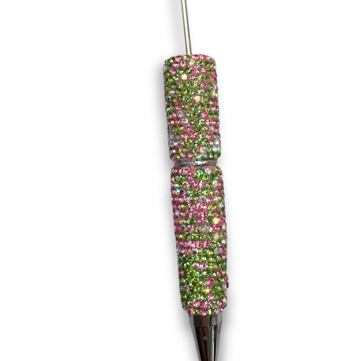 Pink and Green Theme Rhinestone Beadable Pens - 1pc.