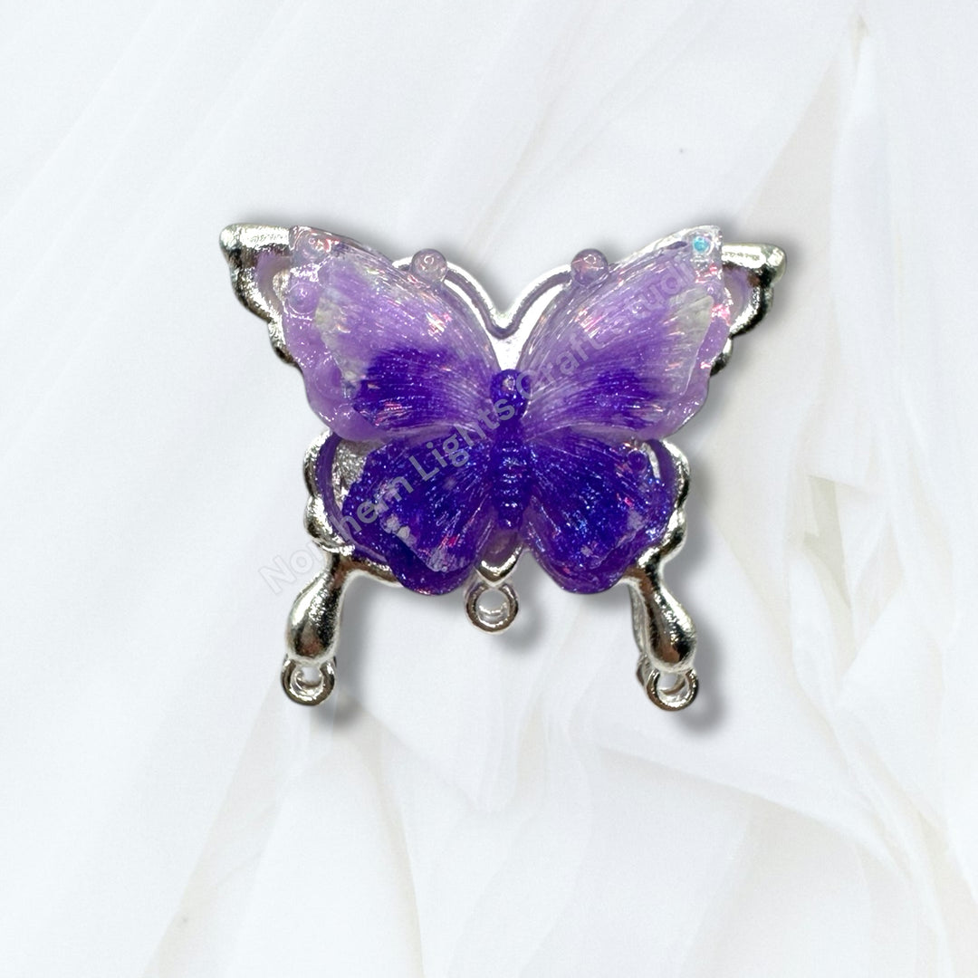 Metal Silver Soft Touch Butterfly Connector Bead