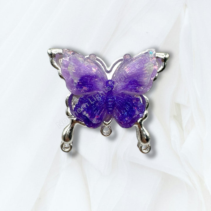 Metal Silver Soft Touch Butterfly Connector Bead