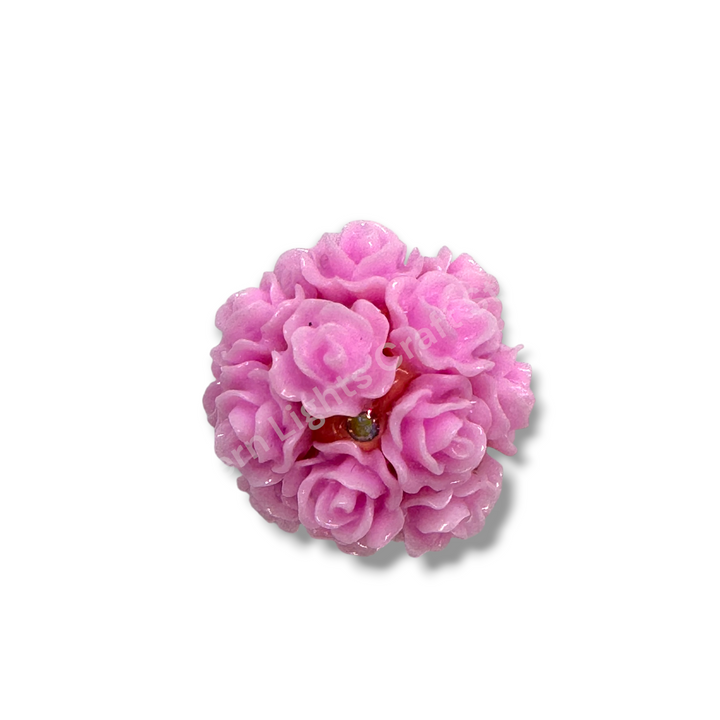 Bright Flower Beads with Rhinestone Accents 16mm - 2pc. - Choose Color
