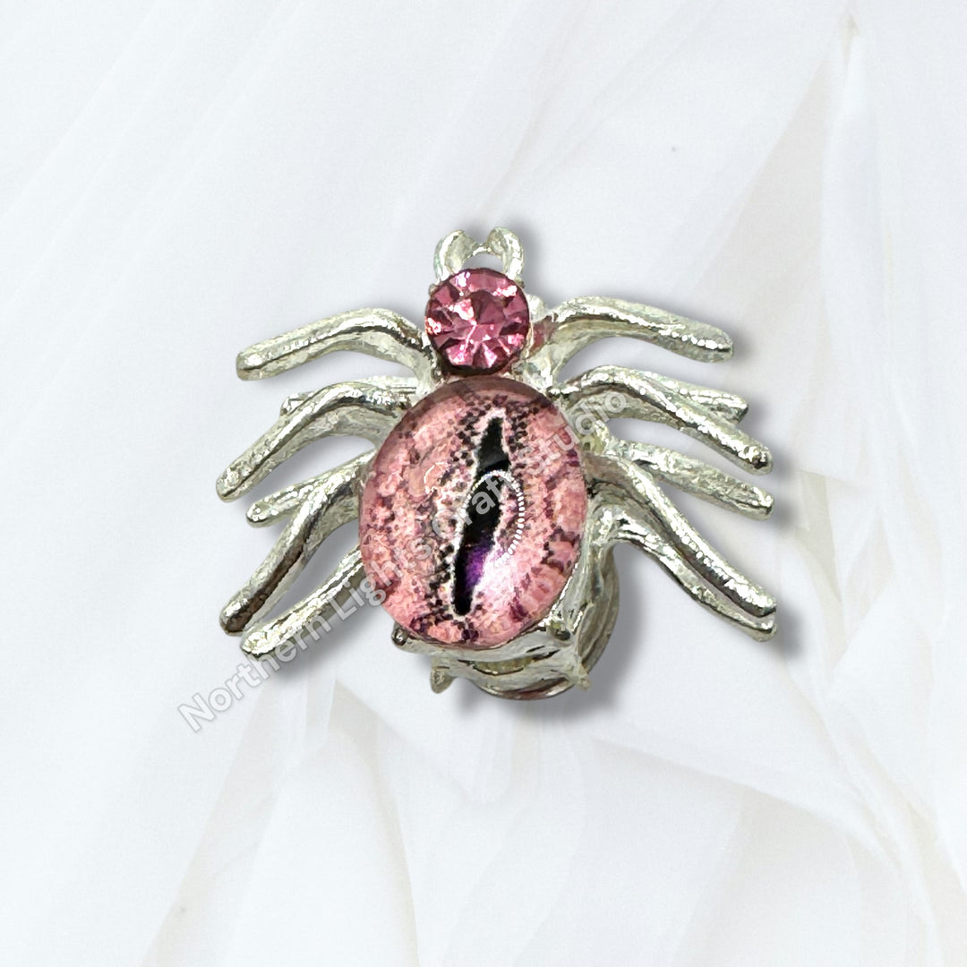 Metal Alloy Crystal Spider Beads - 1pc.
