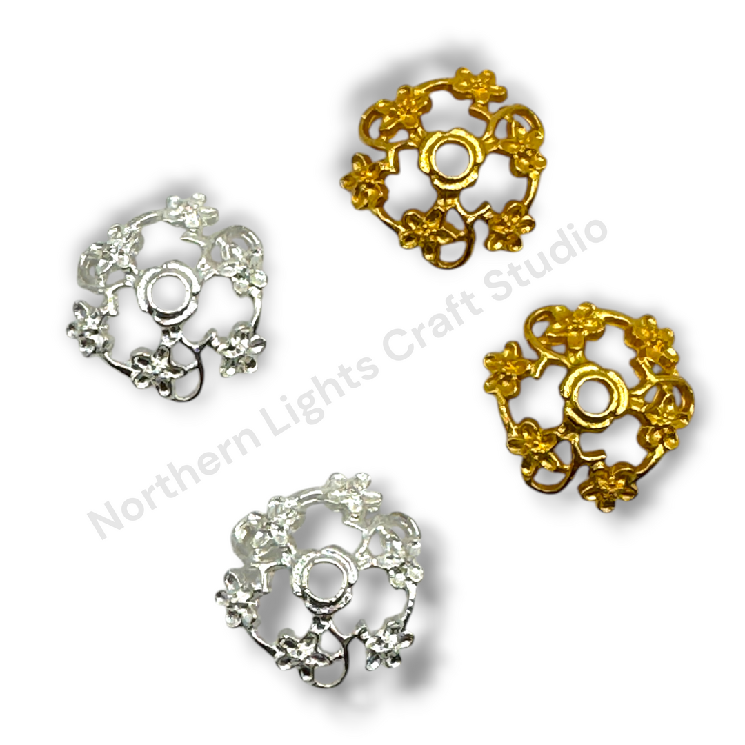 Metal Floral Vine 16mm Bead Cap  - 20pc.