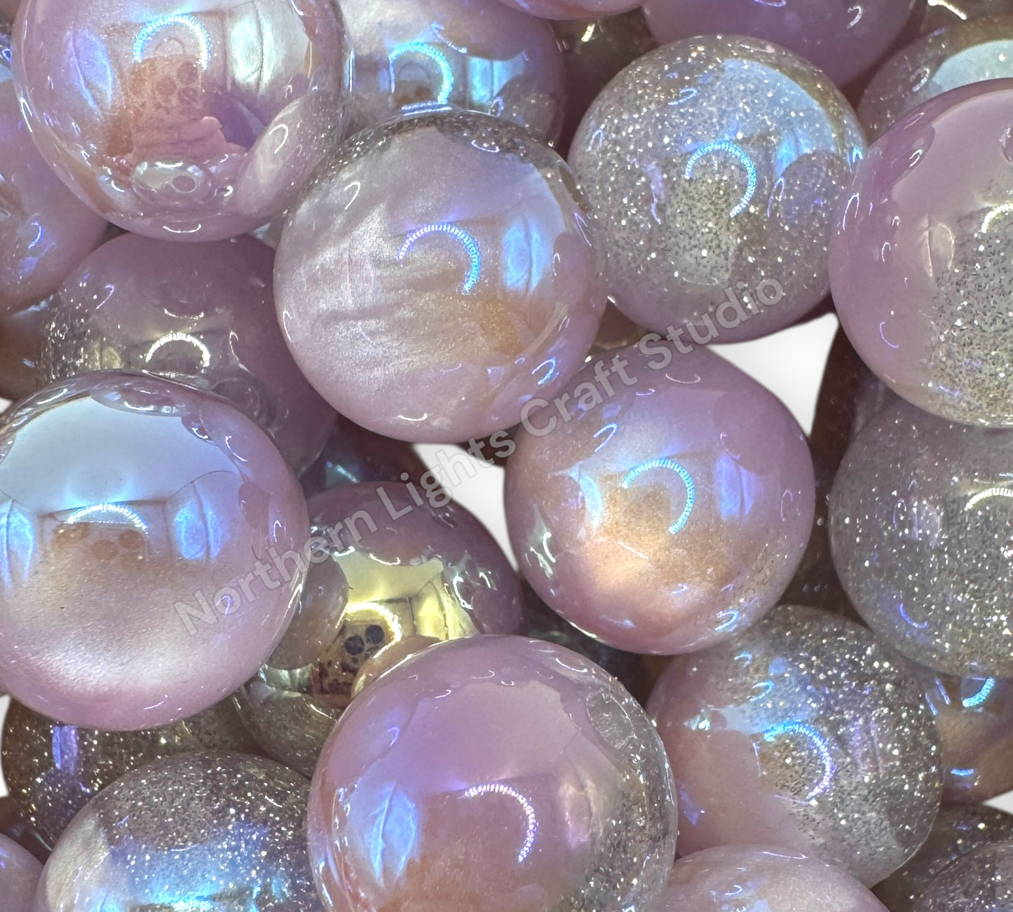 UV Half Glitter and Cat Eye Galaxy 16mm Bead - 20 Pcs.