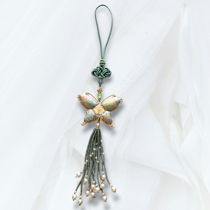 Song Brocade Long Butterfly Keychain / Decorative Hanging Charm