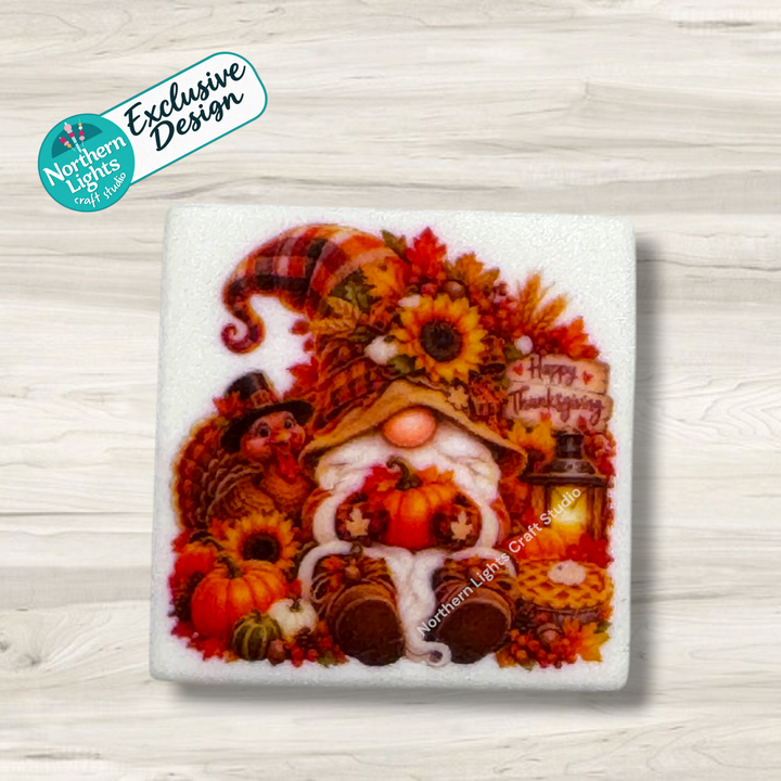 Fall Gnome Printed Silicone Focal - Exclusive Design!