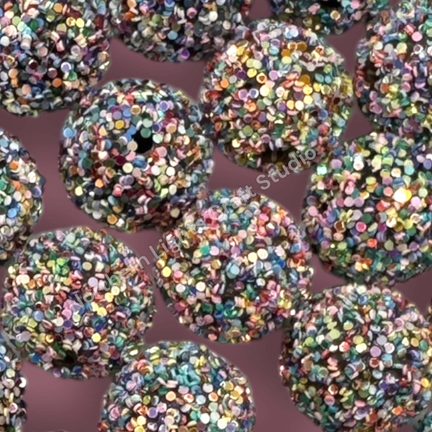 20mm Colorful Confetti Glitter Bead