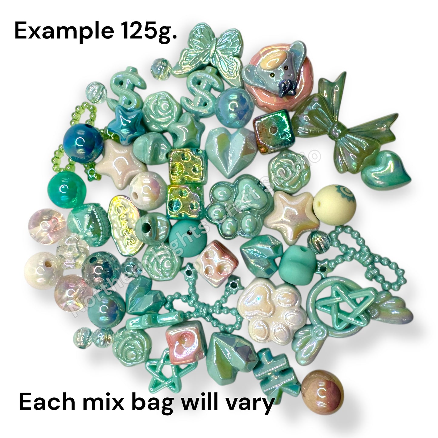 Color Bead and Charm Mixes - 125g. - Perfect for Keychains!