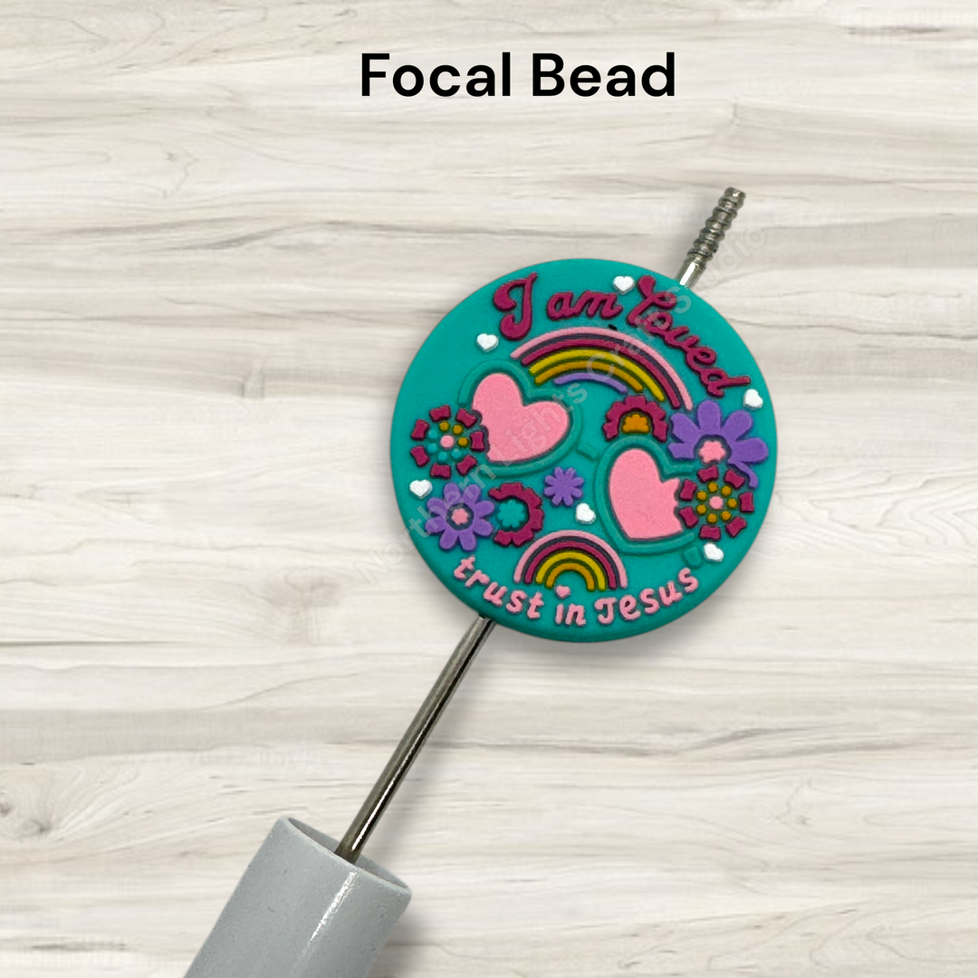 I Am Loved Trust In Jesus Silicone Focal Bead