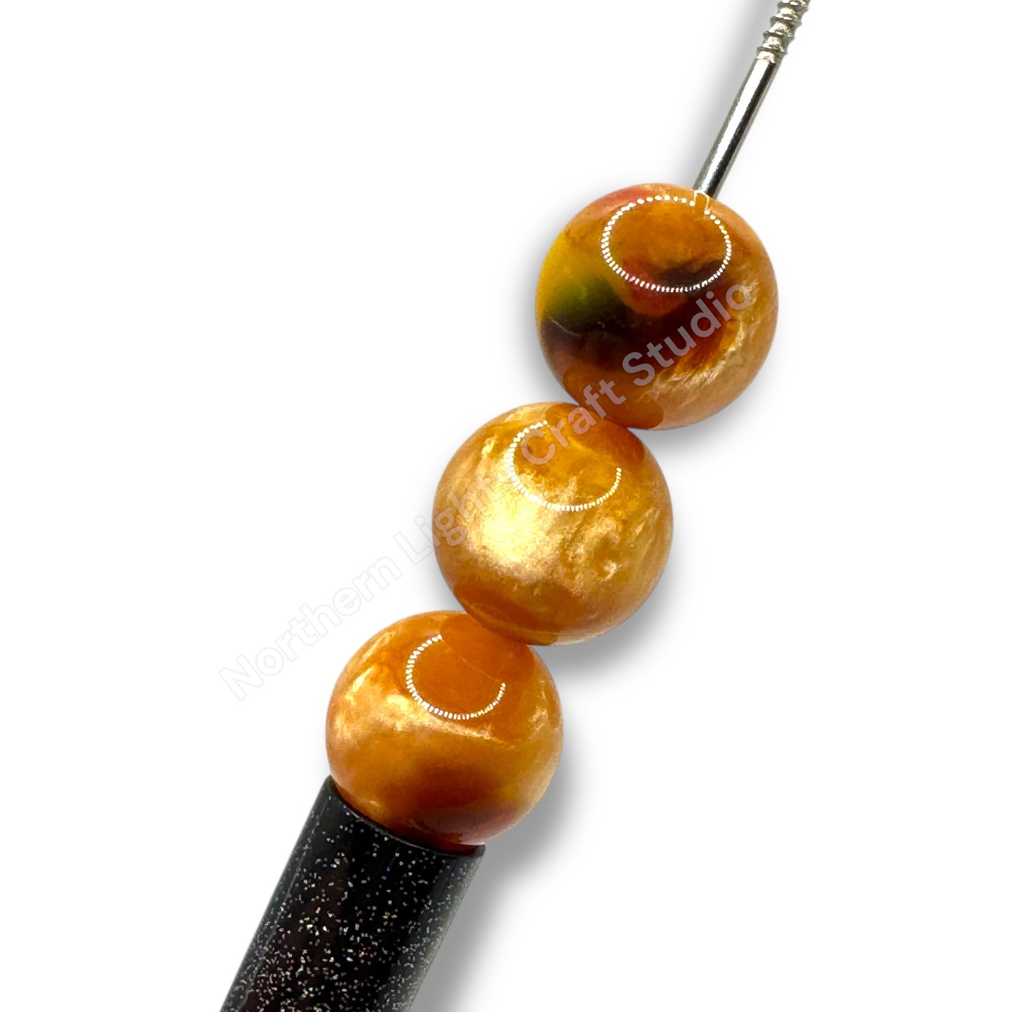 Brown Gold Marble 16mm Beads - 20pc.