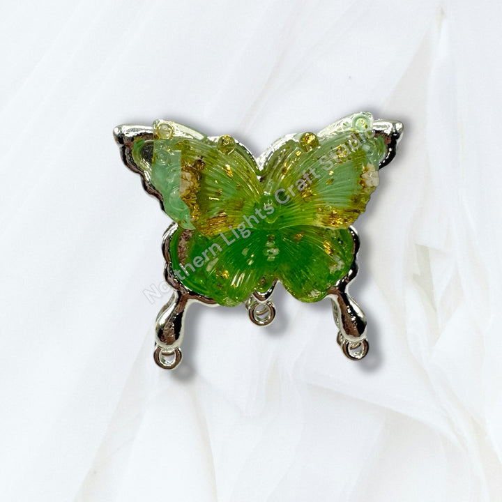 Metal Silver Soft Touch Butterfly Connector Bead
