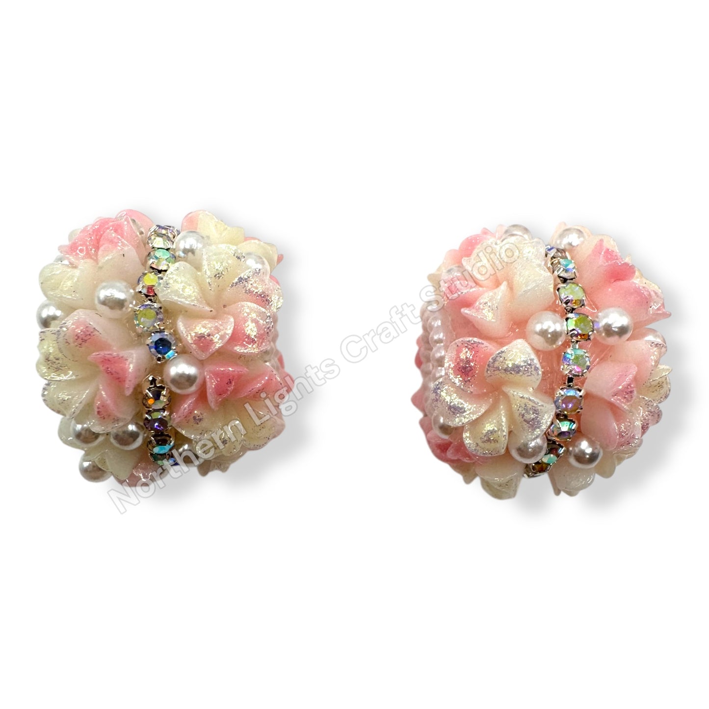 Soft Flower with Rhinestone Middle Chain - 1pc.
