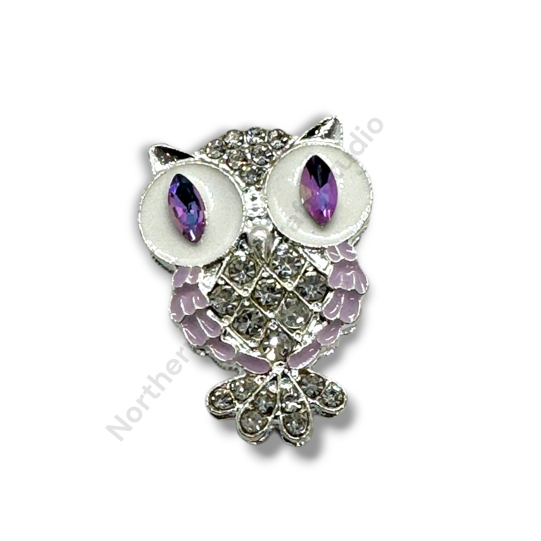Metal Alloy Rhinestone Small Owl Fancy Bead - 1pc.