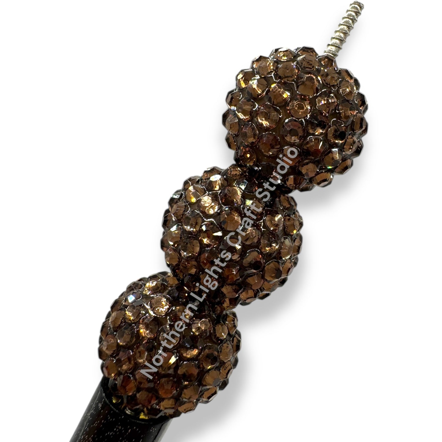 Brown Clear 20mm Acrylic Rhinestone Bubblegum Beads - 10pc.