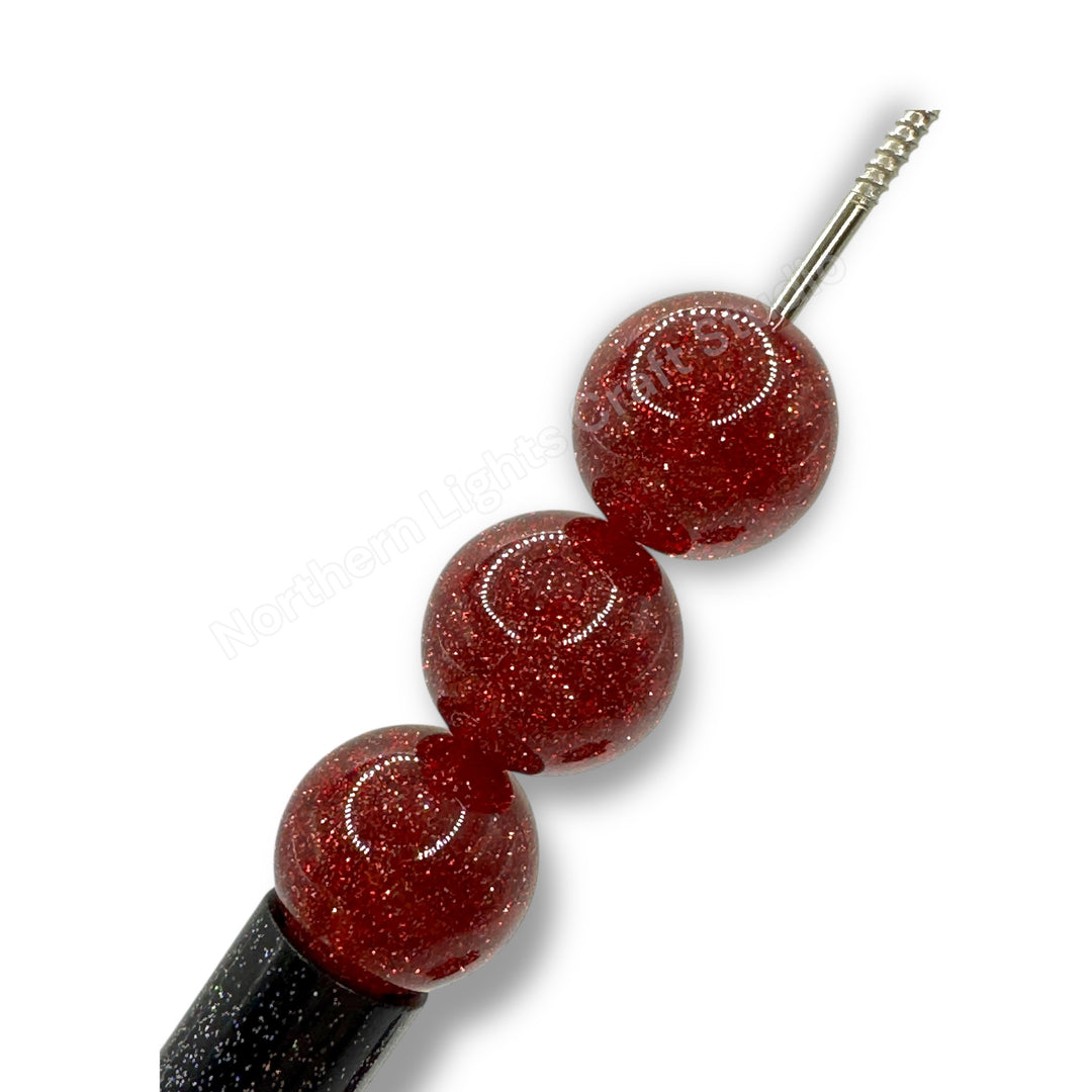 Glitter Dust 16mm High Quality Resin Beads - 20 Pcs.