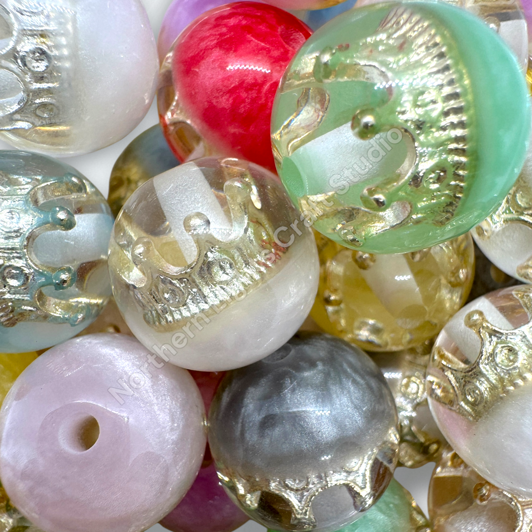 Crown Galaxy Luminous Luxury 16mm Beads -20 Pieces