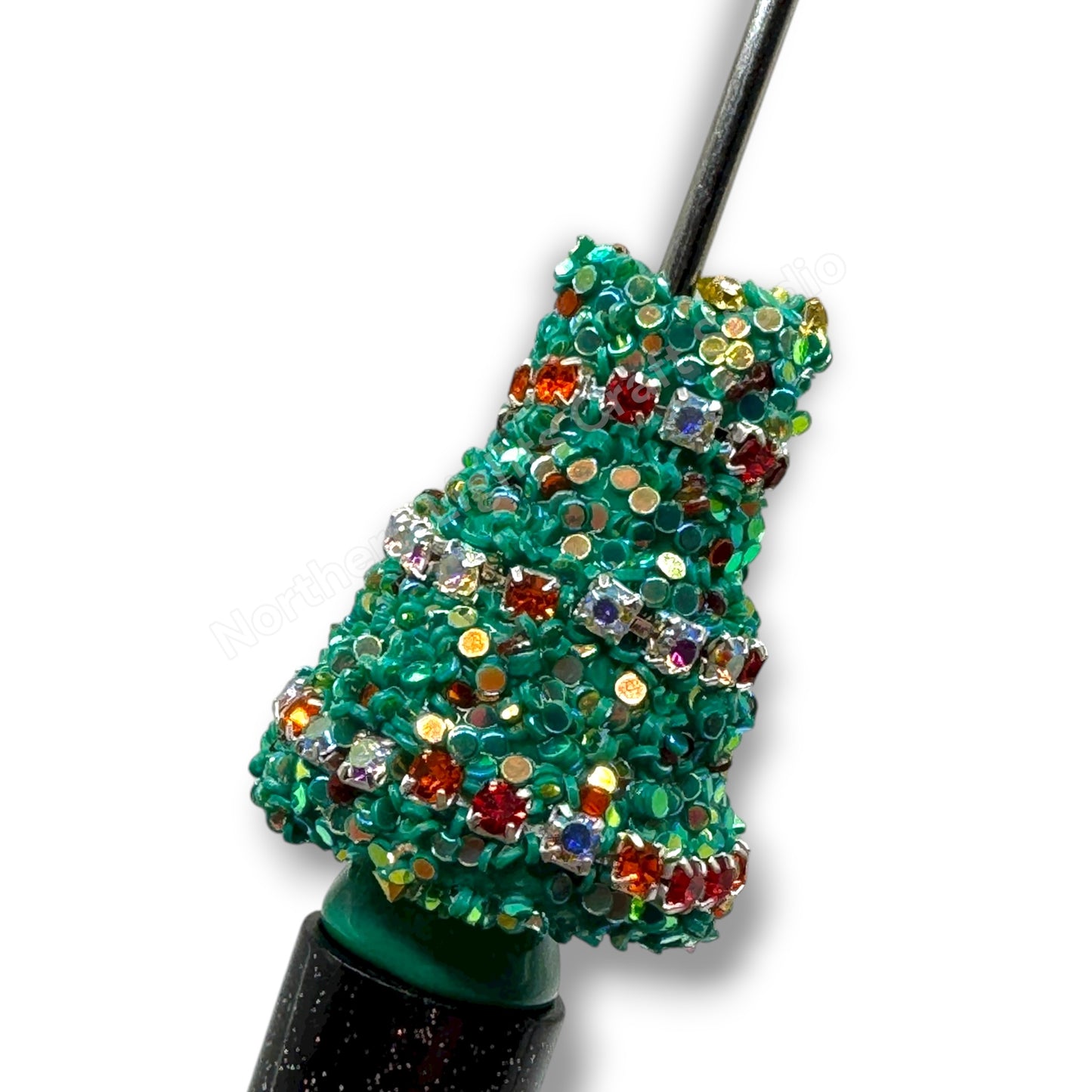 3d Christmas Tree Acrylic Sugar and Rhinestone Wrapped Tree - 2pc.