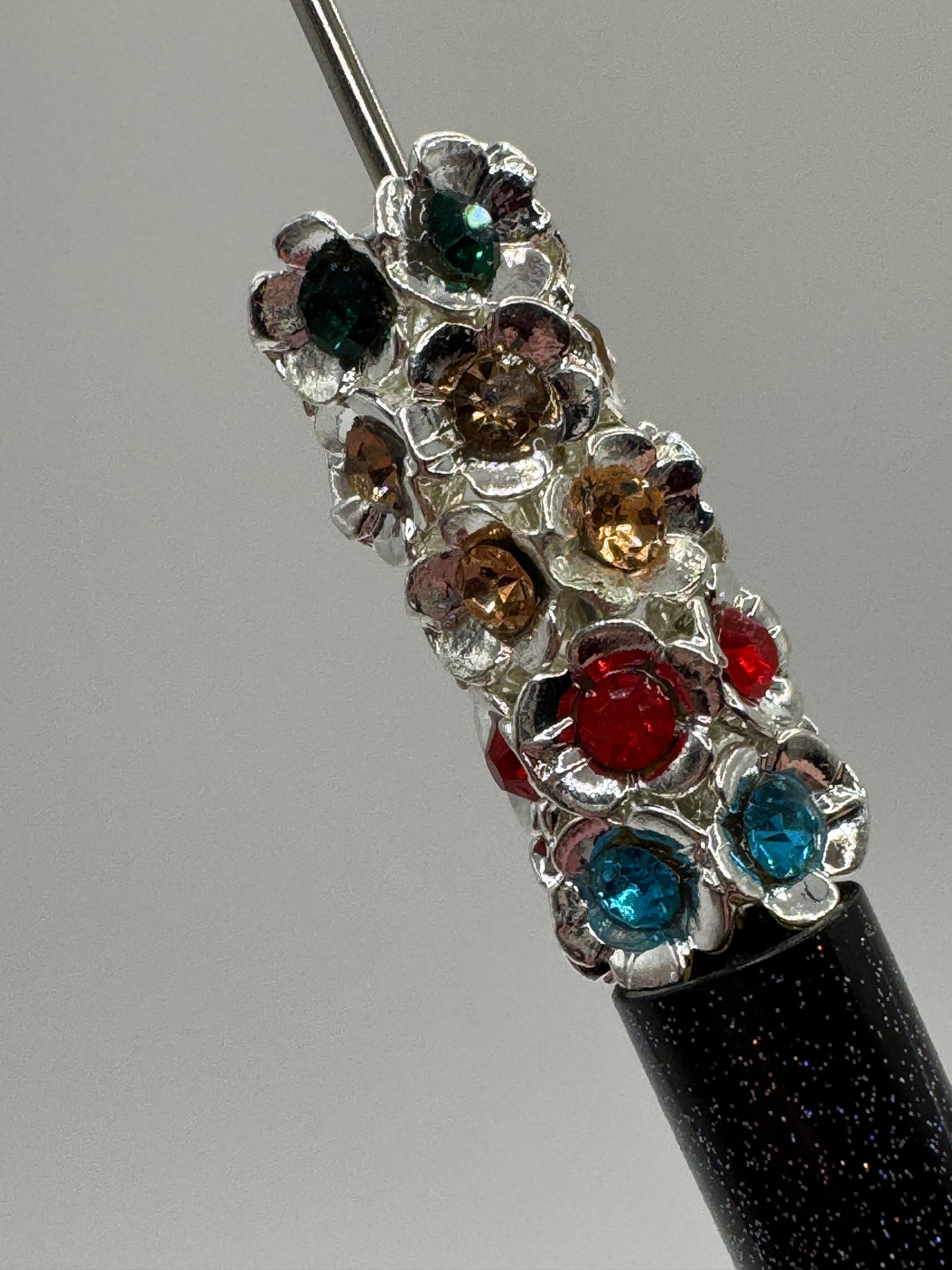 13mm Metal Flower with Crystal Spacers - 12pc