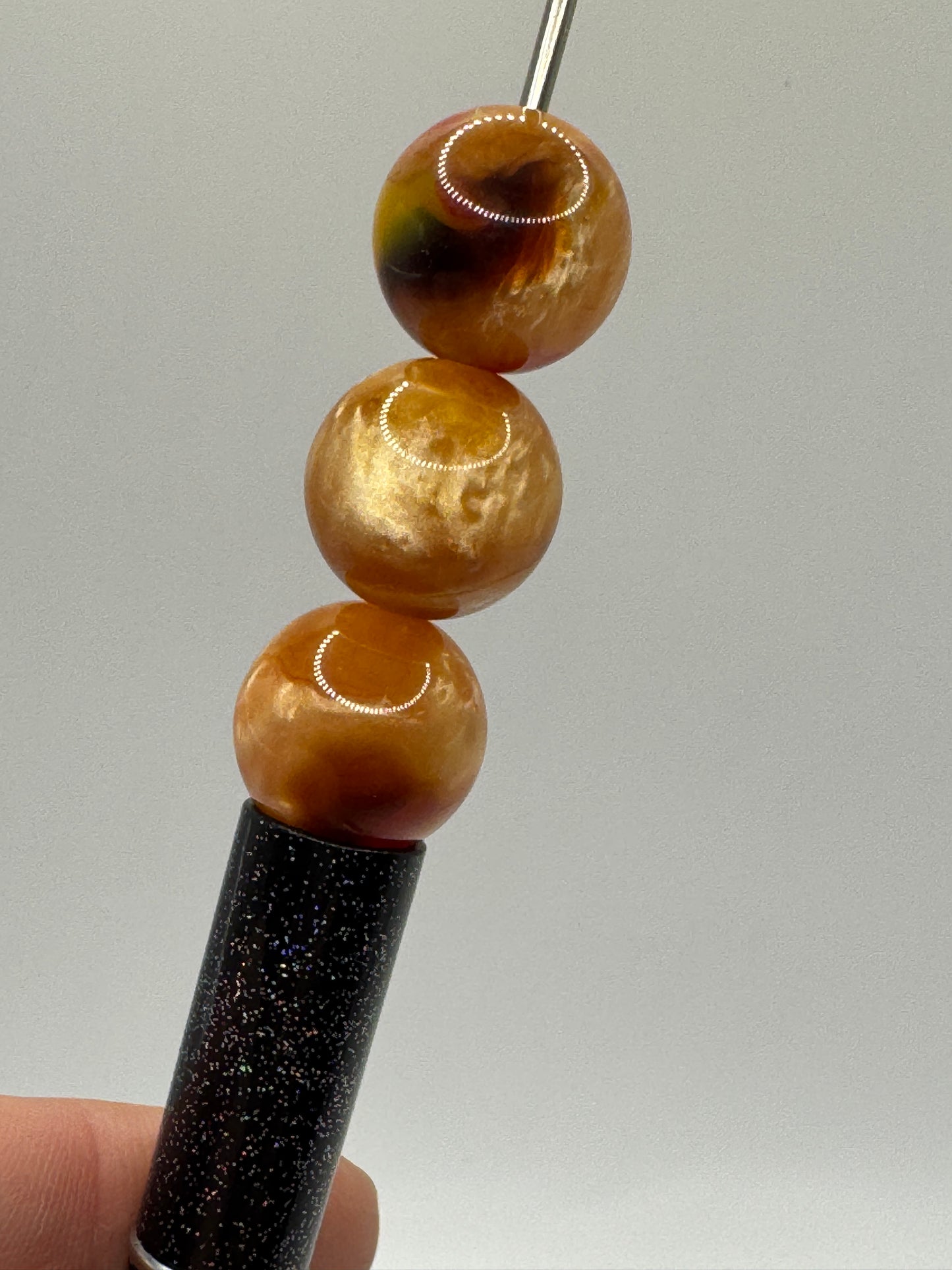 Brown Gold Marble 16mm Beads - 20pc.